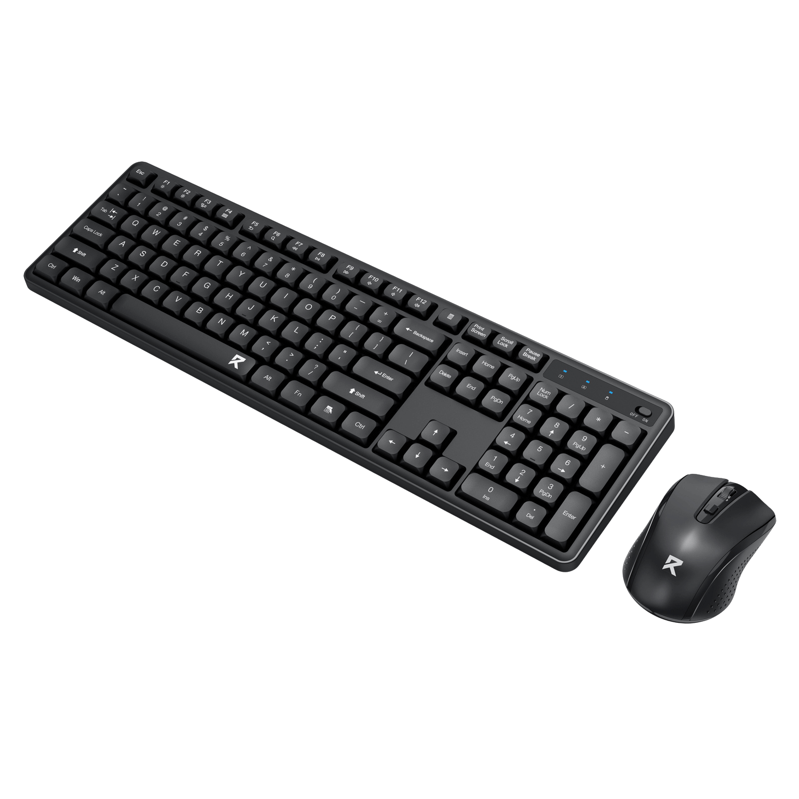 Redragon BS7634 Wireless Keyboard and Mouse Combo, 104 Keys 2.4Ghz Wireless Low-Profile Membrane Keyboard w/Low Profile Design, Ergnomic Comfort Grip, 4000 DPI Max Mouse