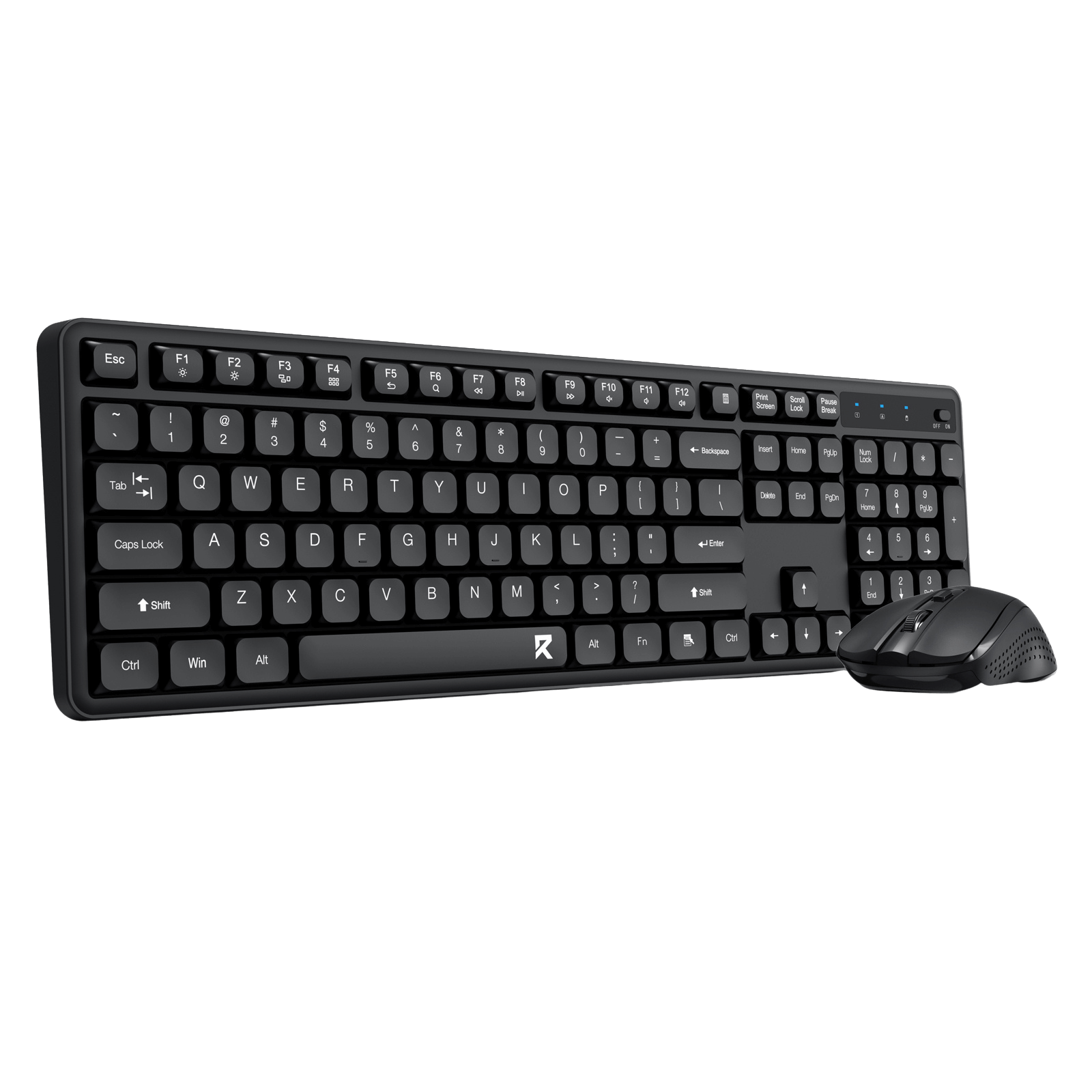 Redragon BS7634 Wireless Keyboard and Mouse Combo, 104 Keys 2.4Ghz Wireless Low-Profile Membrane Keyboard w/Low Profile Design, Ergnomic Comfort Grip, 4000 DPI Max Mouse