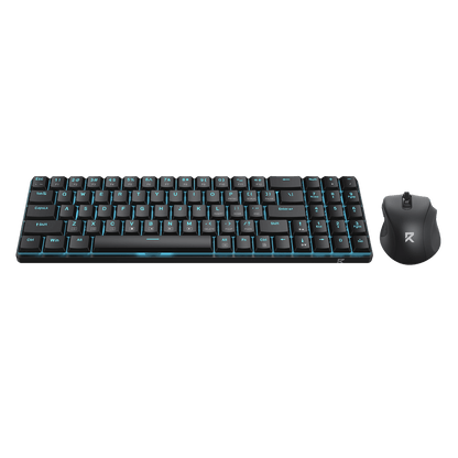 Redragon BS8773 Wireless Keyboard and Mouse Combo, 78 Keys 2.4Ghz Wireless Low-Profile Mechanical Brown Switch Keyboard w/Slim Compact Design & Single Blue Backlit, Comfort Grip 2400 DPI Max Mouse