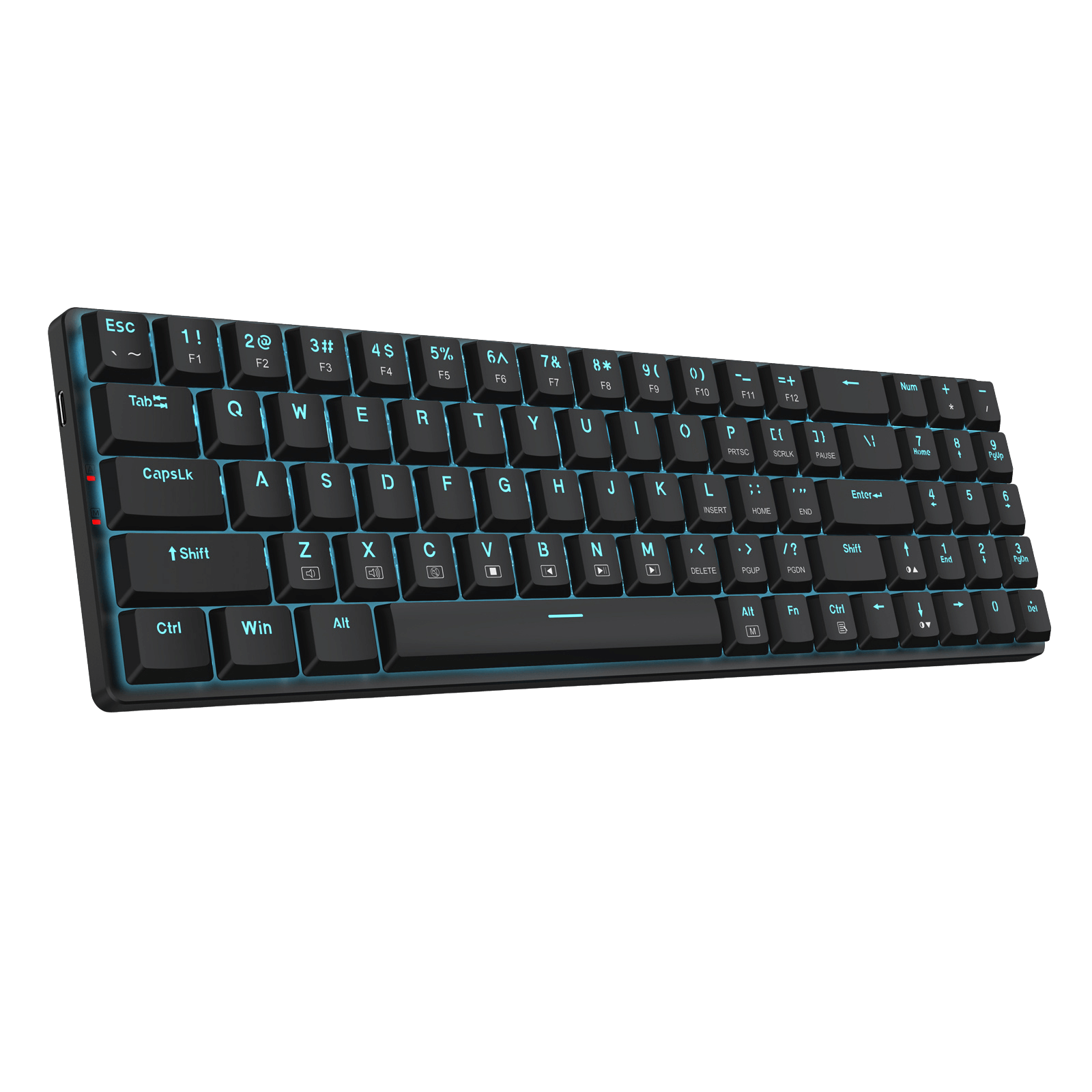 Redragon BS8773 Wireless Keyboard and Mouse Combo, 78 Keys 2.4Ghz Wireless Low-Profile Mechanical Brown Switch Keyboard w/Slim Compact Design & Single Blue Backlit, Comfort Grip 2400 DPI Max Mouse