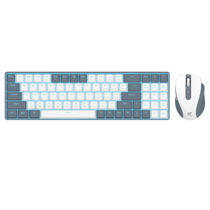 Redragon BS8773 Wireless Keyboard and Mouse Combo, 78 Keys 2.4Ghz Wireless Low-Profile Mechanical Red Switch Keyboard w/Slim Compact Design & Single Blue Backlit, Comfort Grip 2400 DPI Max Mouse