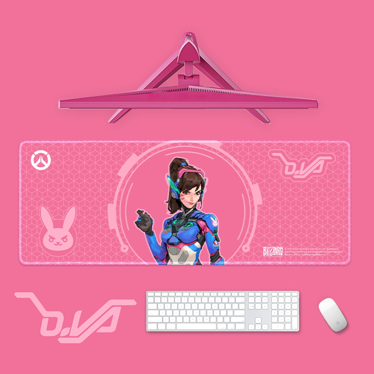 Overwatch D.Va XXL Gaming Mouse Pad - Official Blizzard Pink Themed Desk Mat for D.Va Fans