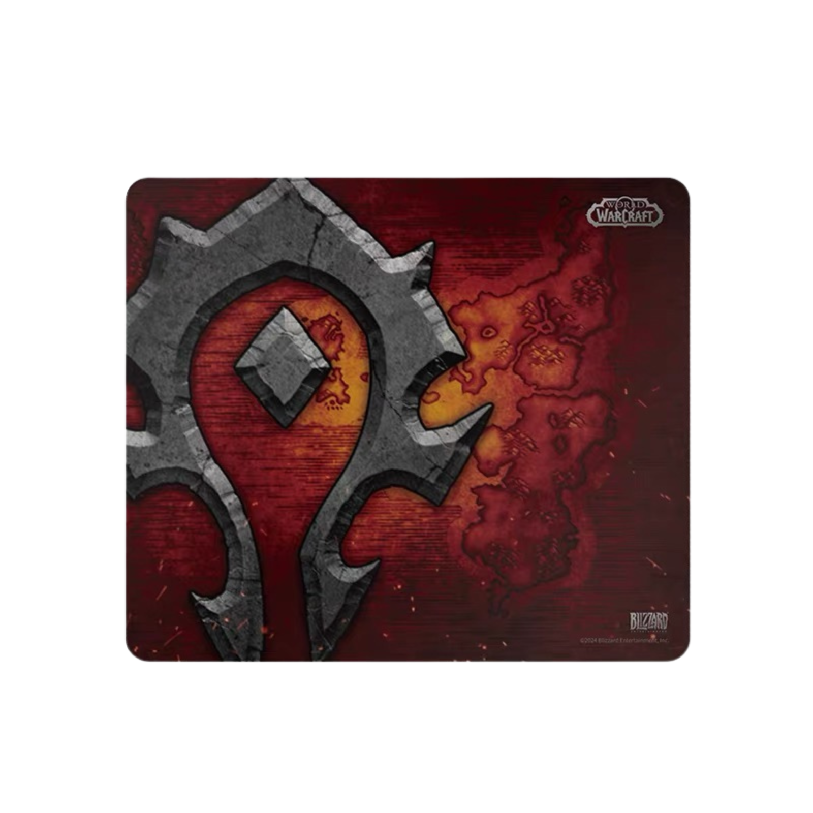 Blizzard WoW Game Glass Mouse Pad of WoW, Horde-Themed, Tempered Glass Material, Office & Home, Non-slip rubber base, Special Glass Surface for Top Accuracy and Speed, Easy to Clean, 13.8*11.8Inch