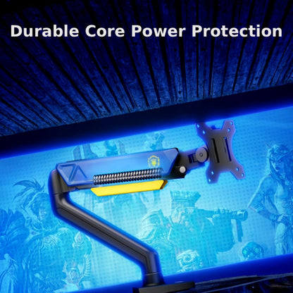 This WoW monitor stand features durable core power protection: its reinforced spring design ensures stable, long-lasting support. Styled with iconic Alliance blue and faction details, it blends robust performance with immersive WoW-themed flair.