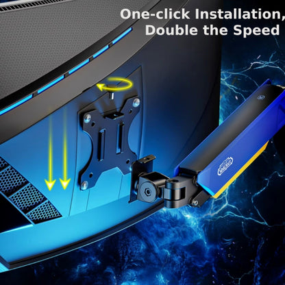 This WoW Alliance-themed monitor stand features one-click installation: the intuitive, fast setup (shown here) gets your stand attached to the monitor in no time. Wrapped in iconic Alliance styling, it’s both easy to assemble and a perfect fit for your themed gaming setup.