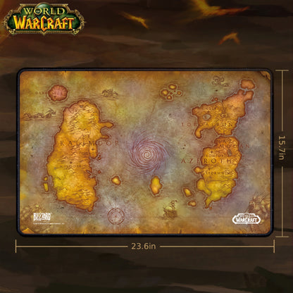 WoW Azeroth Map XXL Gaming Mouse Pad (23.6x17.7in) - Official Blizzard Oversized Desk Mat for Gamers