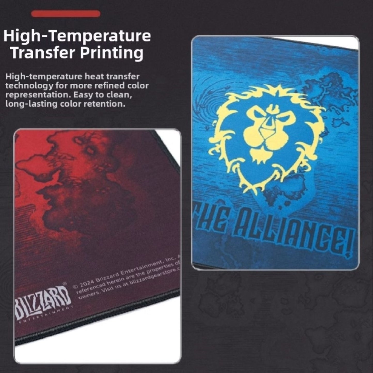 High-temperature transfer printing technology with examples of printed designs on fabric.