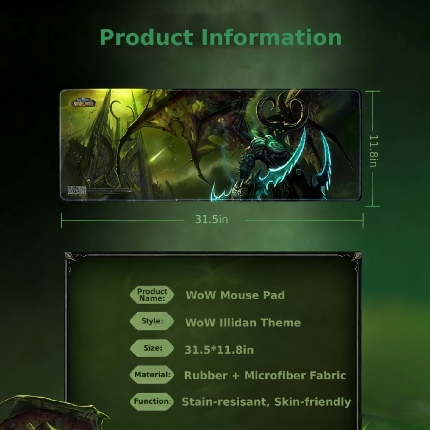 Blizzard WoW XXL Gaming Mouse Pad/Desk Mat