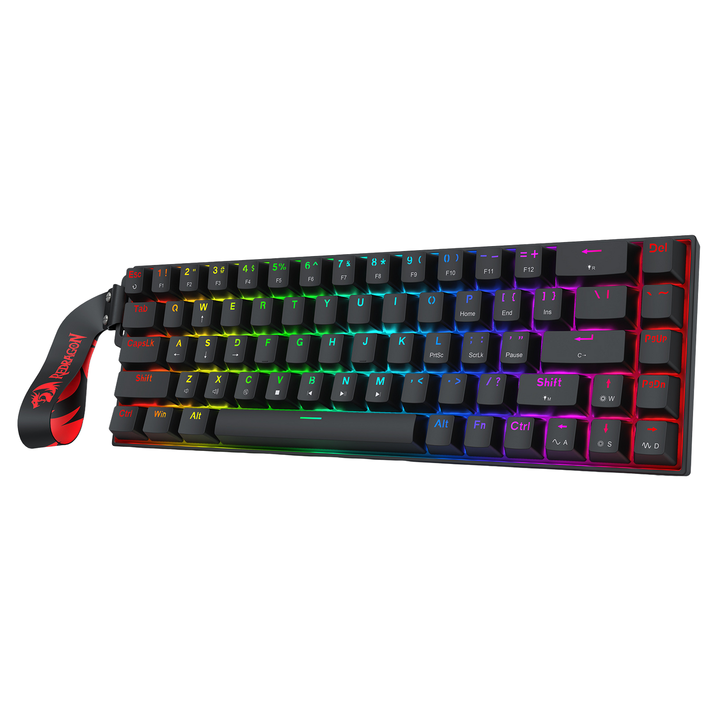 Redragon K631 HE Rapid Trigger RGB Gaming Keyboard, 68 Keys Wired Mechanical Keyboard w/Hyper-Fast Actuation, Hall Effect 8K Polling Magnetic Switch, Actuation Point Adjustable, Strap Version