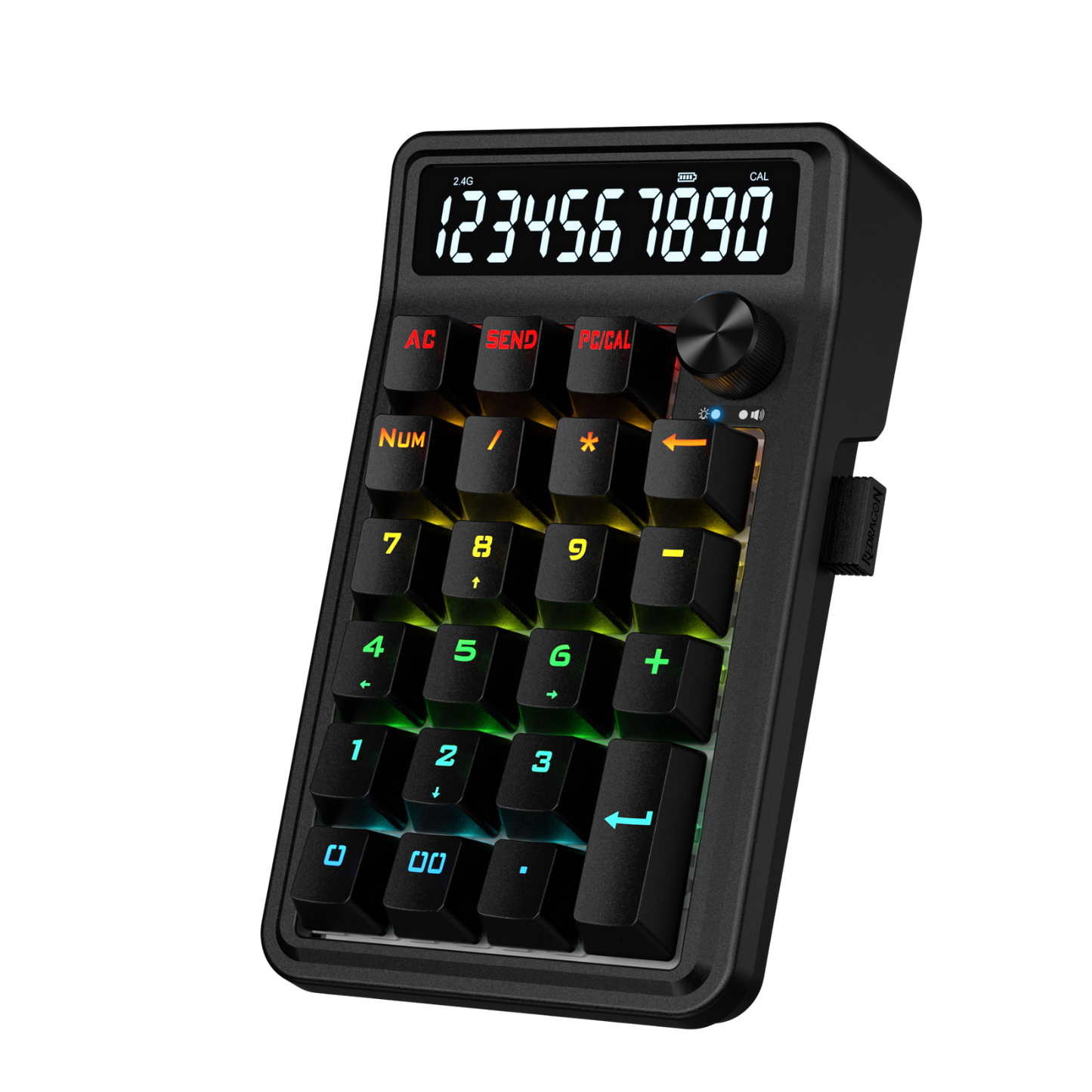 Redragon K733 PRO Wireless Gasket RGB Number Pad, 22 Keys Mechanical Numpad w/PC & Calculate Modes, 10 Digits Calculator Display, Knob Control, 5-Layer Noise Dampening, Creamy Custom Linear Switch | show