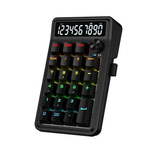 Redragon K733 PRO Wireless Gasket RGB Number Pad, 22 Keys Mechanical Numpad w/PC & Calculate Modes, 10 Digits Calculator Display, Knob Control, 5-Layer Noise Dampening, Creamy Custom Linear Switch | show