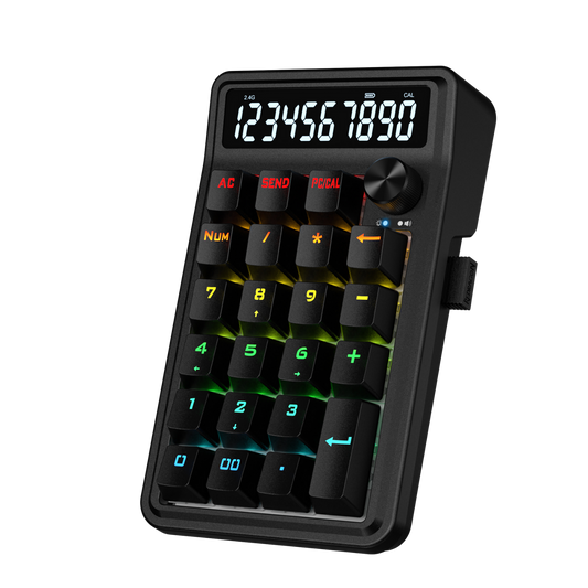 Redragon K733 PRO Wireless Gasket RGB Number Pad, 22 Keys Mechanical Numpad w/PC & Calculate Modes, 10 Digits Calculator Display, Knob Control, 5-Layer Noise Dampening, Creamy Custom Linear Switch | show