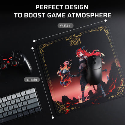 LTC Glass Mouse Pad - Ultra-Smooth Precision Surface with Non-Slip Base, Easy to Clean, Hard Mousepad for Gaming - 11.8 x 11.8 x 0.15 inches 