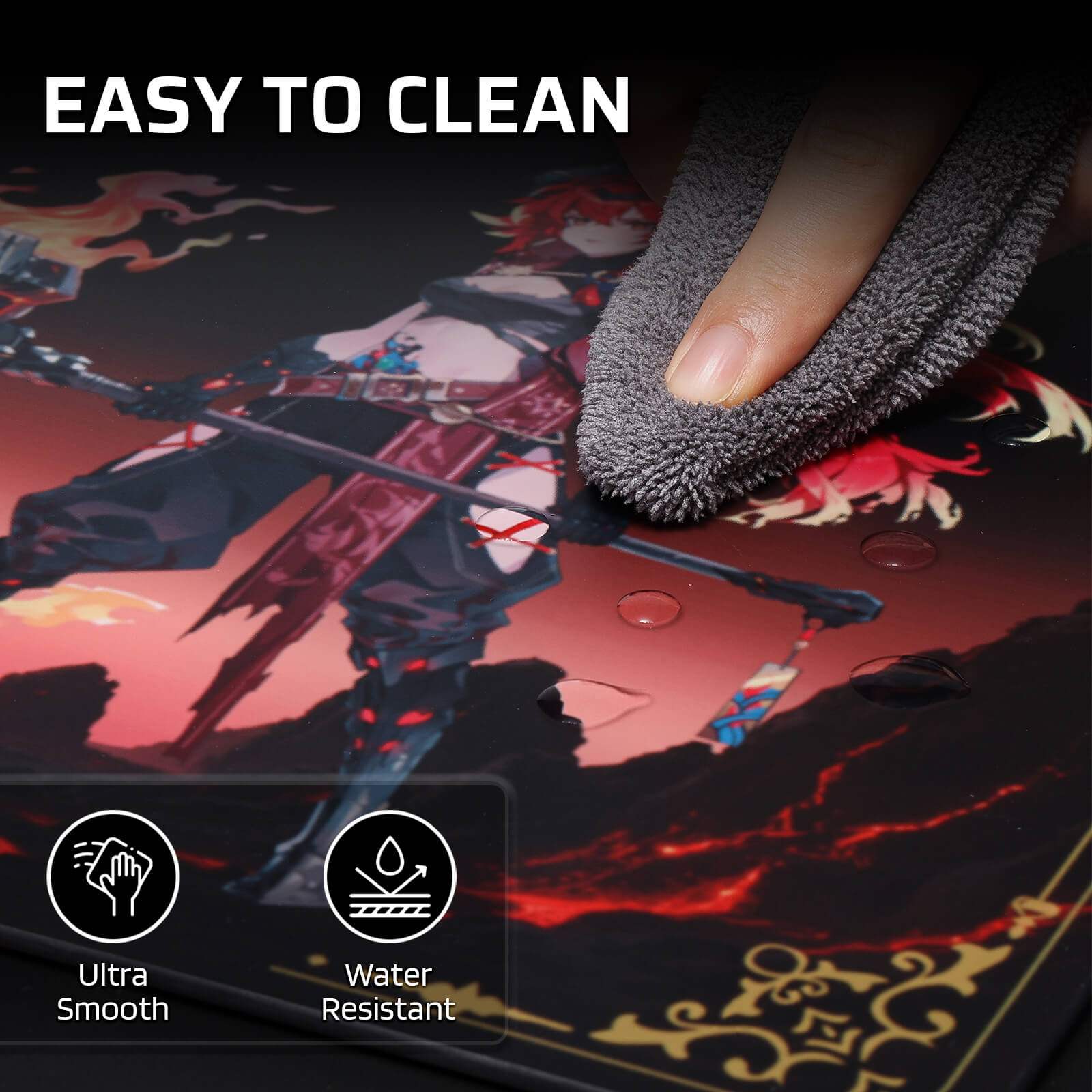 LTC Glass Mouse Pad - Ultra-Smooth Precision Surface with Non-Slip Base, Easy to Clean, Hard Mousepad for Gaming - 11.8 x 11.8 x 0.15 inches 