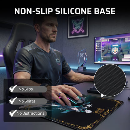 LTC Glass Mouse Pad - Ultra-Smooth Precision Surface with Non-Slip Base, Easy to Clean, Hard Mousepad for Gaming - 11.8 x 11.8 x 0.15 inches 