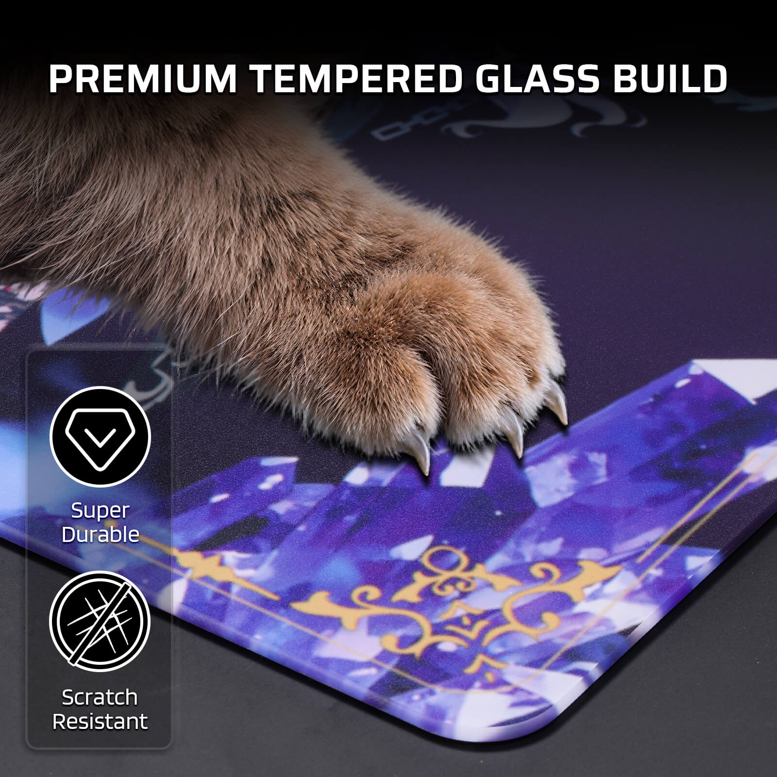 LTC Glass Mouse Pad - Ultra-Smooth Precision Surface with Non-Slip Base, Easy to Clean, Hard Mousepad for Gaming - 11.8 x 11.8 x 0.15 inches 