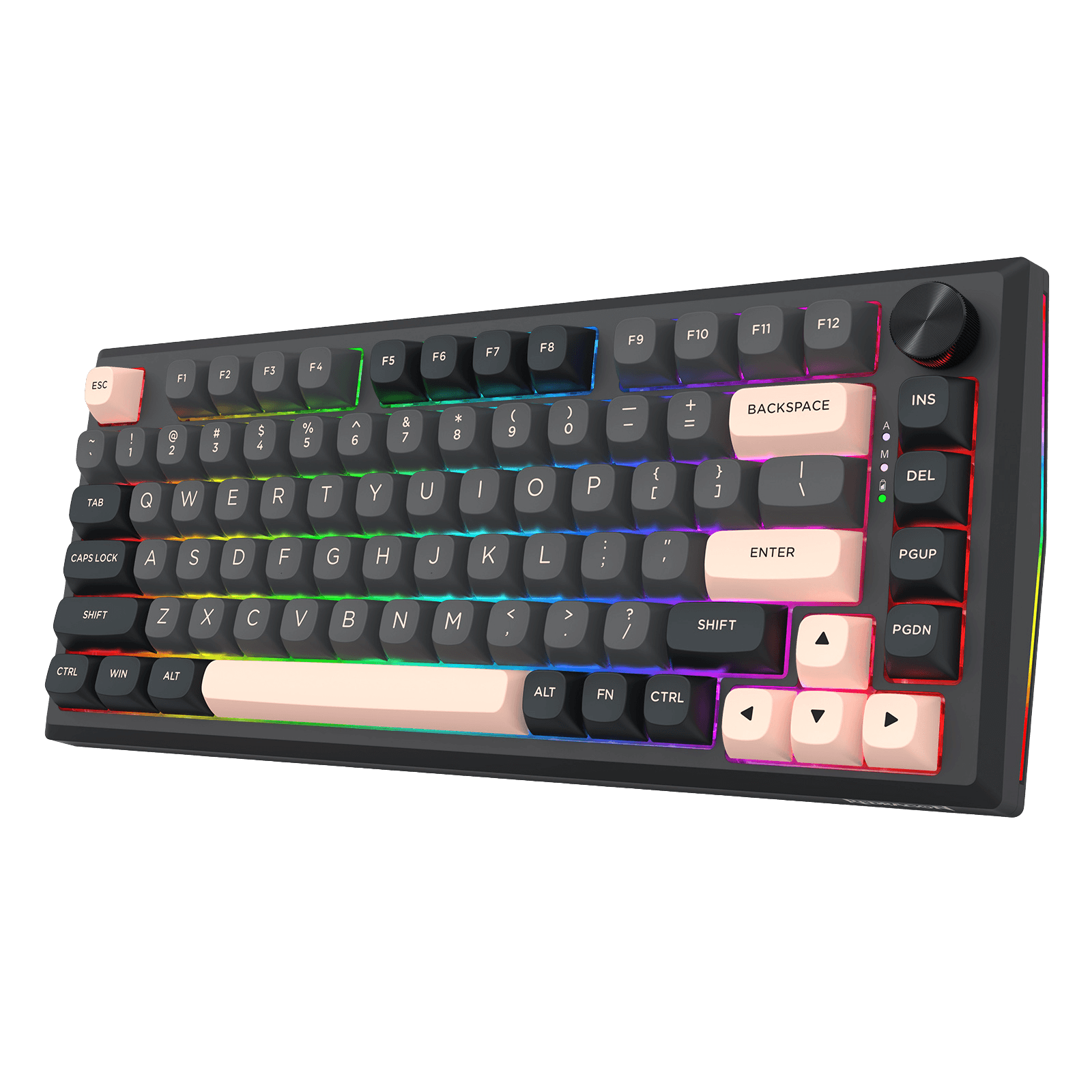 Redragon K687 PRO Wireless CNC Gasket Gaming Keyboard, 81 Keys Mechanical Keyboard w/Premium CNC Aluminum Board, Easy-Control Knob, 5-Layer Noise Dampening, Custom Linear Switch, Round PBT Keycaps | show