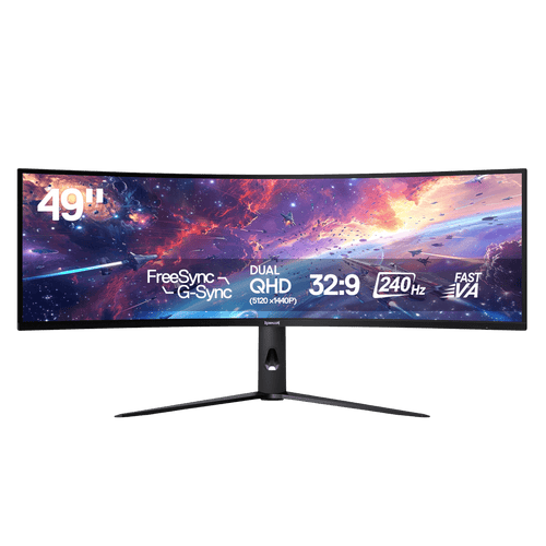Redragon 49" Curve Gaming Monitor - DQHD 5120x1440, 32:9, 240Hz, 2.2ms, Support FreeSync & G-Sync, KVM, Eye Care, DisplayPort HDMI, Tilt Adjustable, Ultrawide 1000R Curve Computer Monitor