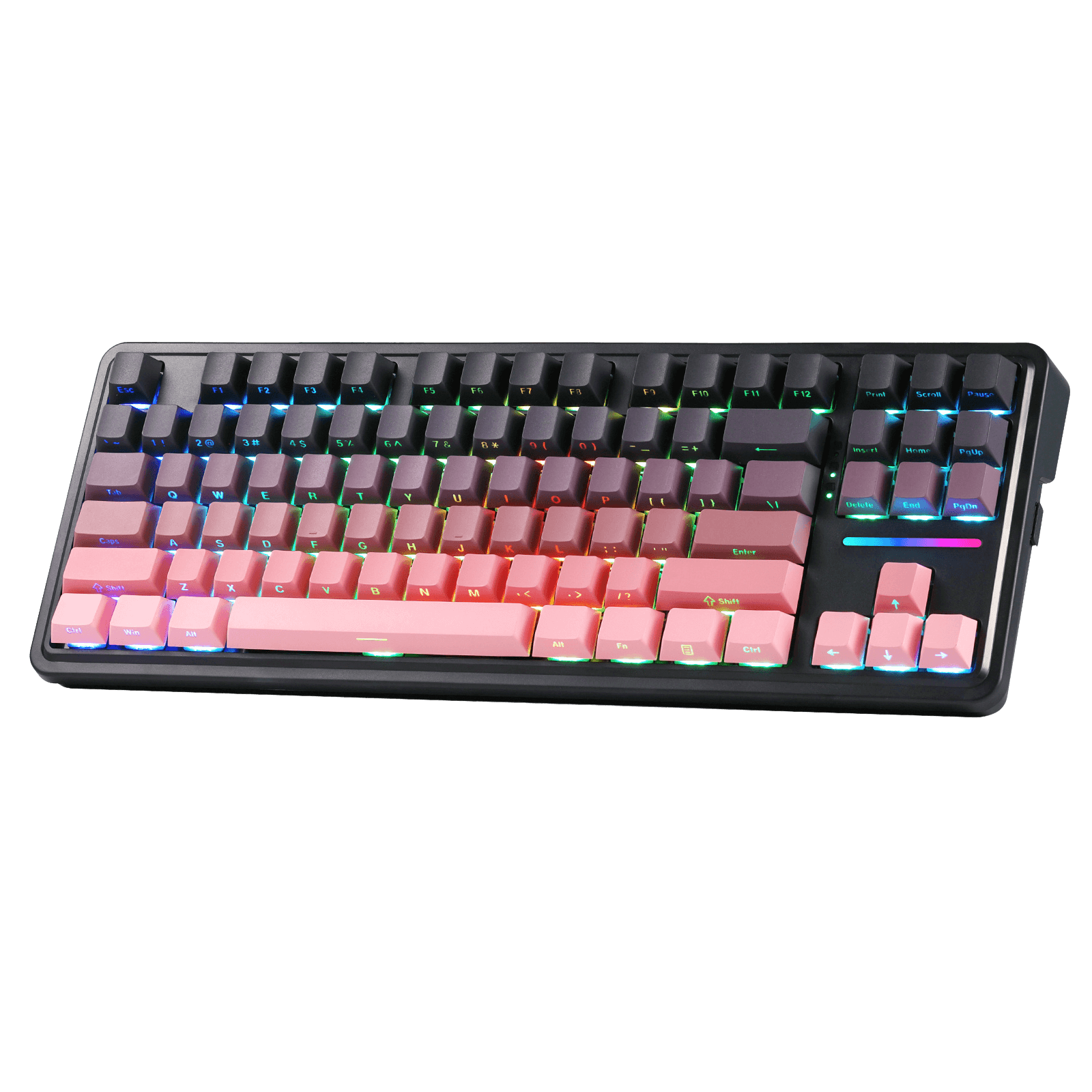Redragon K728 PRO 80% Wireless Gasket Gaming Keyboard, 3-Mode 87 Keys TKL Mechanical Keyboard w/South-Facing LED & Hot-Swap Socket, 5-Layer Noise Dampening, Custom Linear Switch, PBT Gradient Keycaps