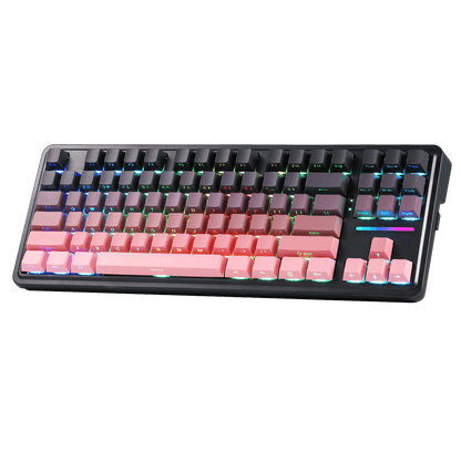 Redragon K728 PRO 80% Wireless Gasket Gaming Keyboard, 3-Mode 87 Keys TKL Mechanical Keyboard w/South-Facing LED & Hot-Swap Socket, 5-Layer Noise Dampening, Custom Linear Switch, PBT Gradient Keycaps
