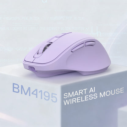 Redragon BM4195 AI Smart Wireless Mouse, 2.4G & BT Computer Office Mouse, Translate & Voice Typing, 5 DPI Adjustable, Ergonomic Design, Long Battery Life, for Laptop/Desktop/PC, Purple
