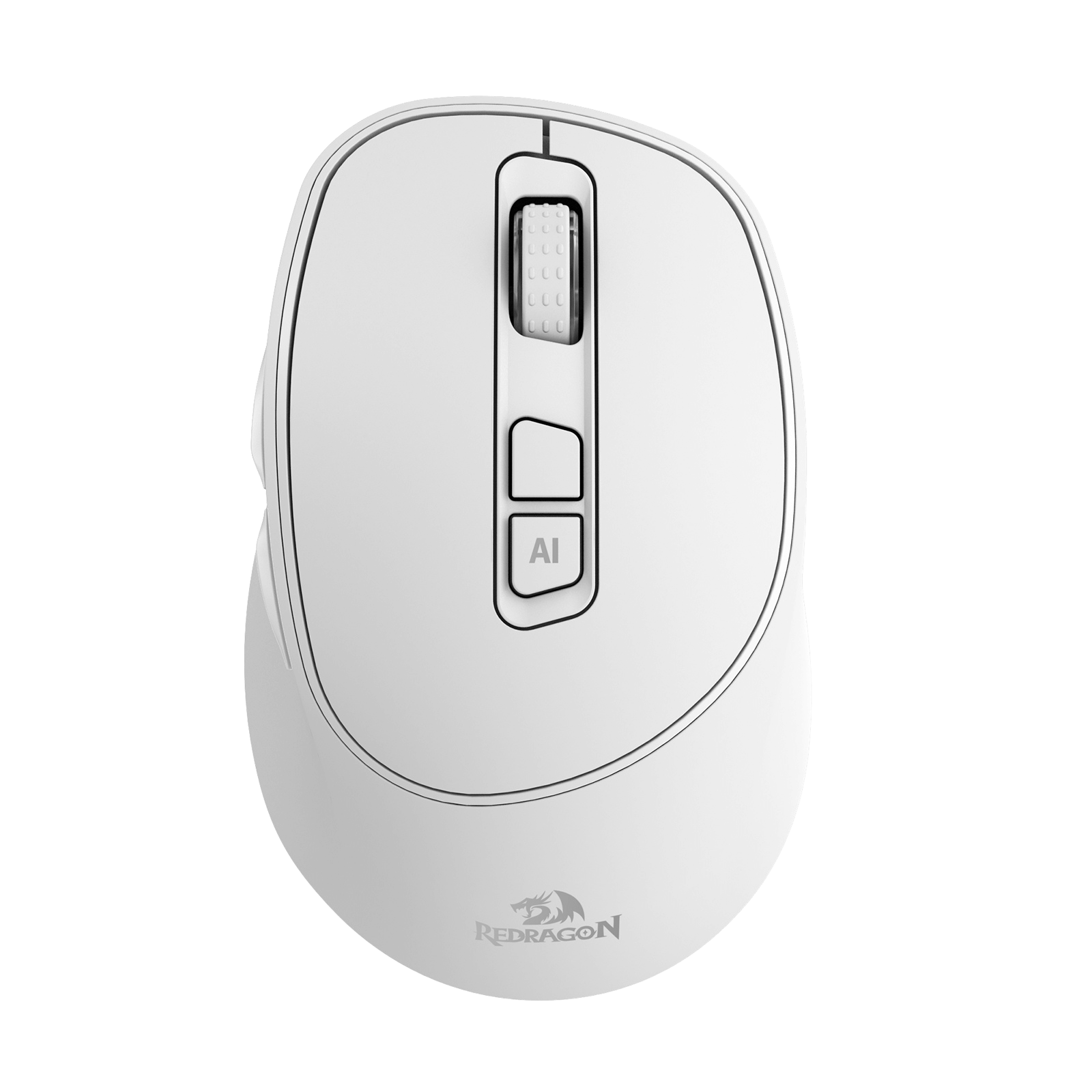Redragon BM4195 AI Smart Wireless Mouse, 2.4G & BT Computer Office Mouse, Translate & Voice Typing, 5 DPI Adjustable, Ergonomic Design, Long Battery Life, for Laptop/Desktop/PC, White | show