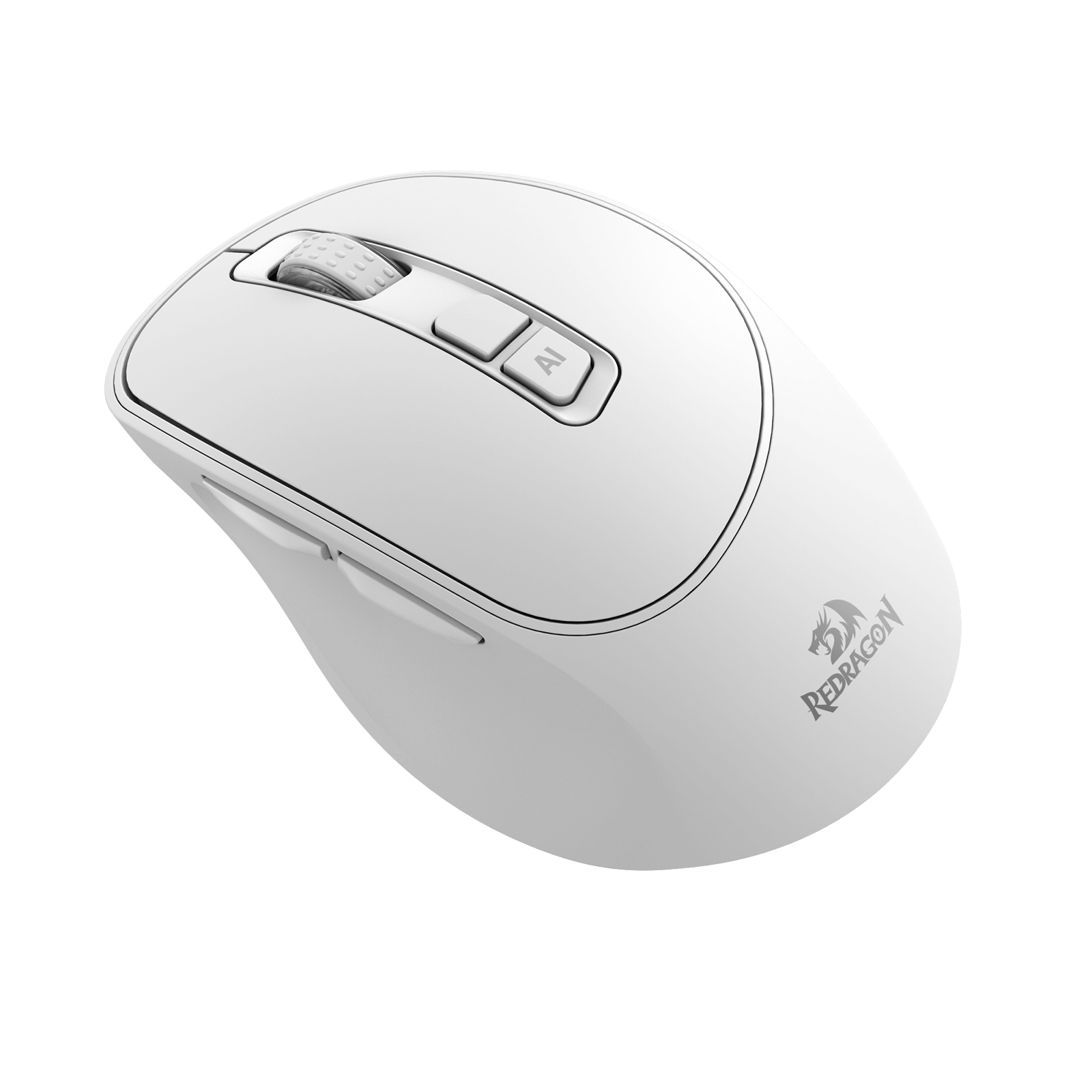 Redragon BM4195 AI Smart Wireless Mouse, 2.4G & BT Computer Office Mouse, Translate & Voice Typing, 5 DPI Adjustable, Ergonomic Design, Long Battery Life, for Laptop/Desktop/PC, White