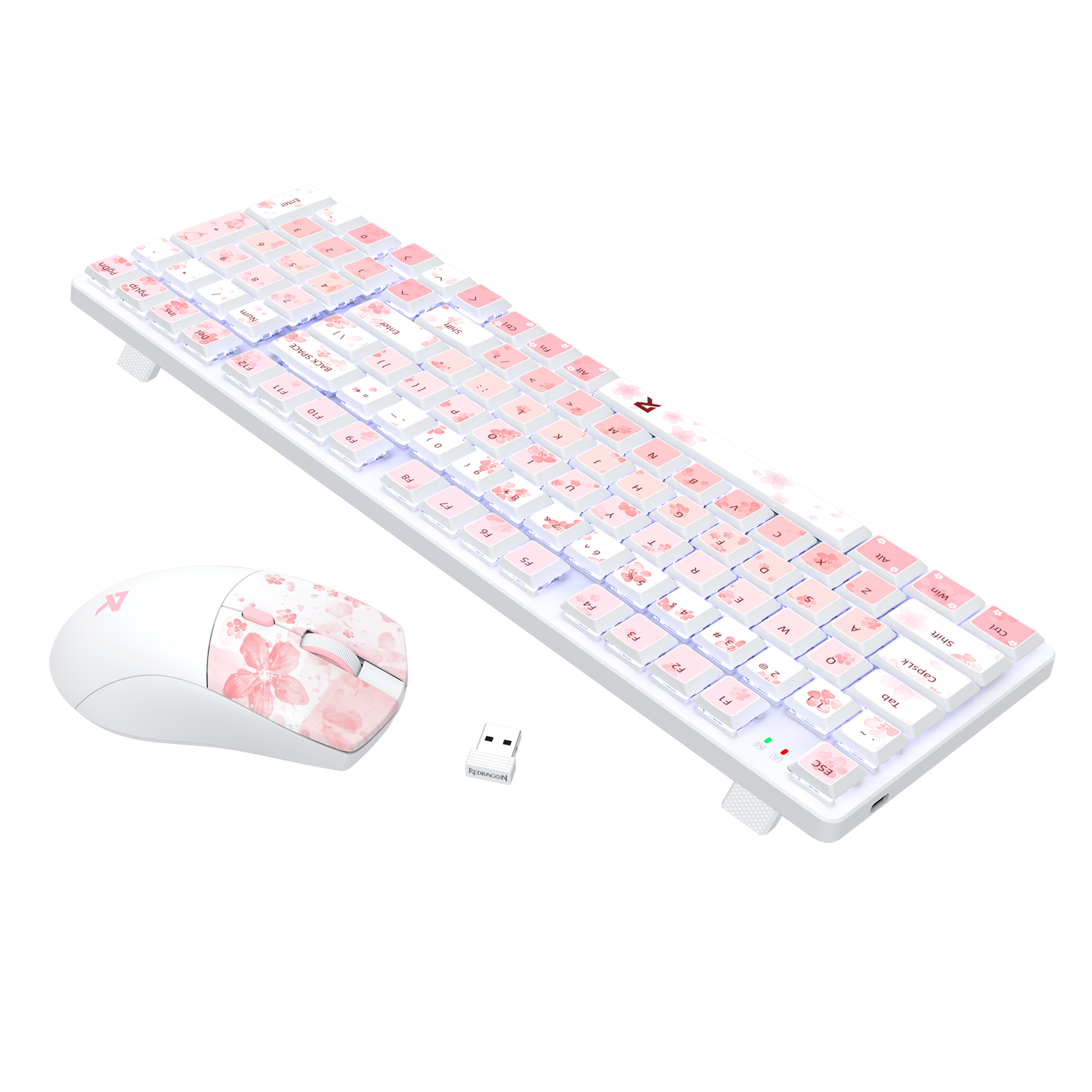 Redragon BS7552 Wireless Keyboard and Mouse Pink Combo 