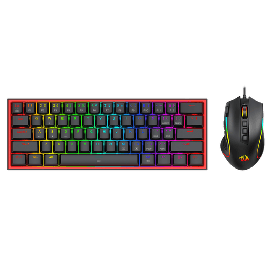 Redragon CB201 Gaming Keyboard & Mouse Combo, 61 Keys K617 Wired RGB Gaming Keyboard and 8000 DPI Wired M612 Gaming Mouse Bundle, Black | show