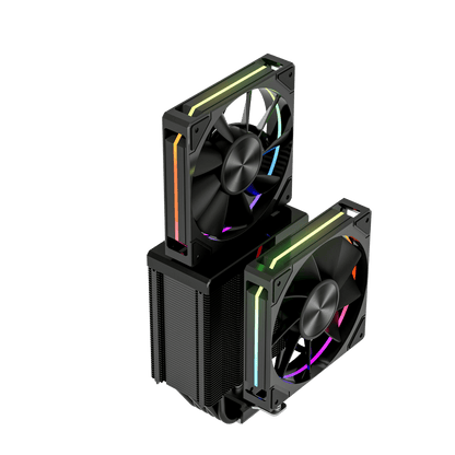 Redragon CC2313 CPU Cooler, Single-Tower Dual 120mm ARGB PWM Fan, TDP 250W, LCD Screen Top Cover, 6×Ф6mm Heatpipes, CPU Air Cooler Compatible with Intel LGA1851/1700/1200/115X; AMD AM5/AM4/AM3