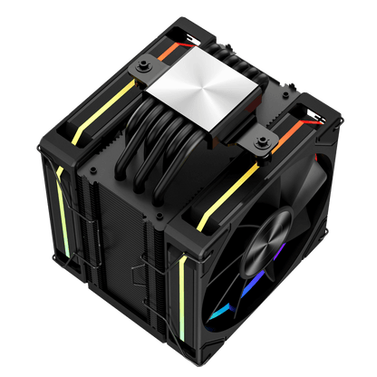 Redragon CC2313 CPU Cooler, Single-Tower Dual 120mm ARGB PWM Fan, TDP 250W, LCD Screen Top Cover, 6×Ф6mm Heatpipes, CPU Air Cooler Compatible with Intel LGA1851/1700/1200/115X; AMD AM5/AM4/AM3