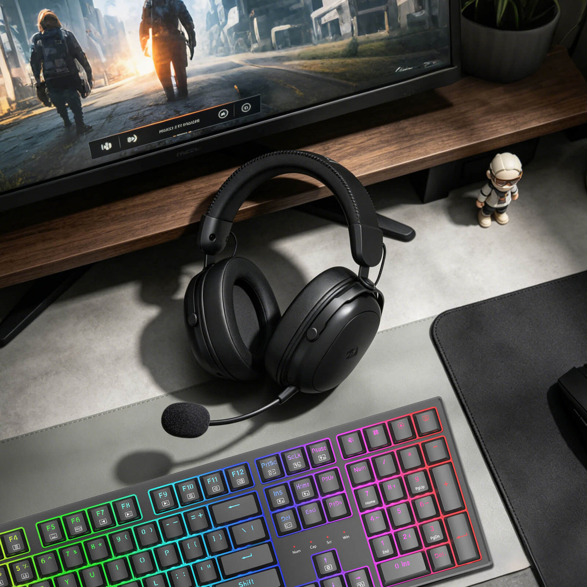 Redragon H893 Gaming Headset, 2.4GHz/BT/Wired, Black