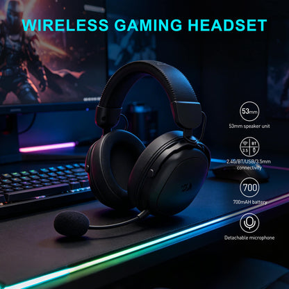 Redragon H893 Gaming Headset, 2.4GHz/BT/Wired, Black