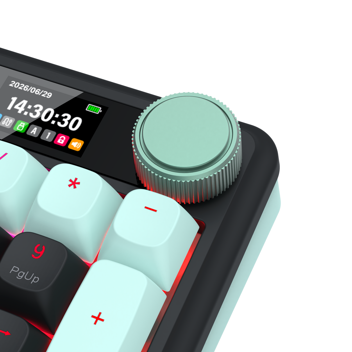 Redragon K768 PRO Wireless 100-Key Gasket Gaming Keyboard, Screen & Knob | Easy-Control LED Info Display + 8000mAh, 0-Delay Tri-Mode, Cushioned 5-Layer Noise Dampening for Creamy Thocky Sound, Practical 95% Size Green & Black