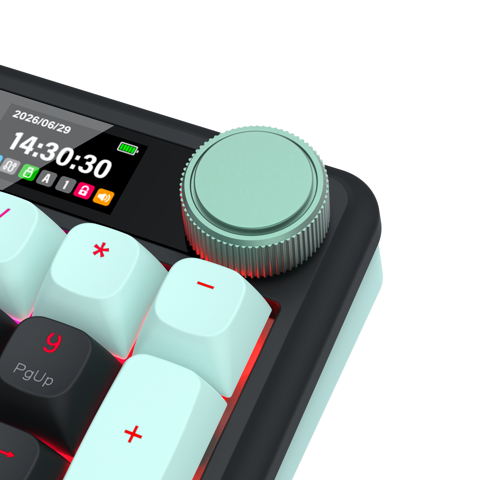 Redragon K768 PRO Wireless 100-Key Gasket Gaming Keyboard, Screen & Knob | Easy-Control LED Info Display + 8000mAh, 0-Delay Tri-Mode, Cushioned 5-Layer Noise Dampening for Creamy Thocky Sound, Practical 95% Size Green & Black