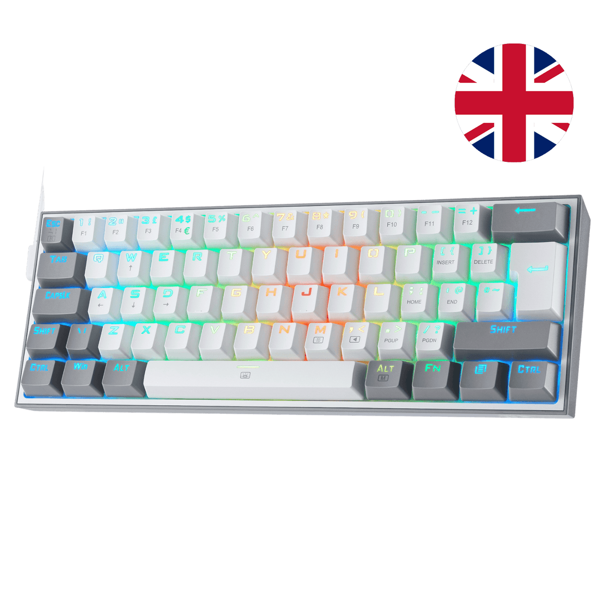 FIZZ K617 60% White & Grey UK QWERTY Compact Mechanical K..., image 1 of 7 - enlarged view