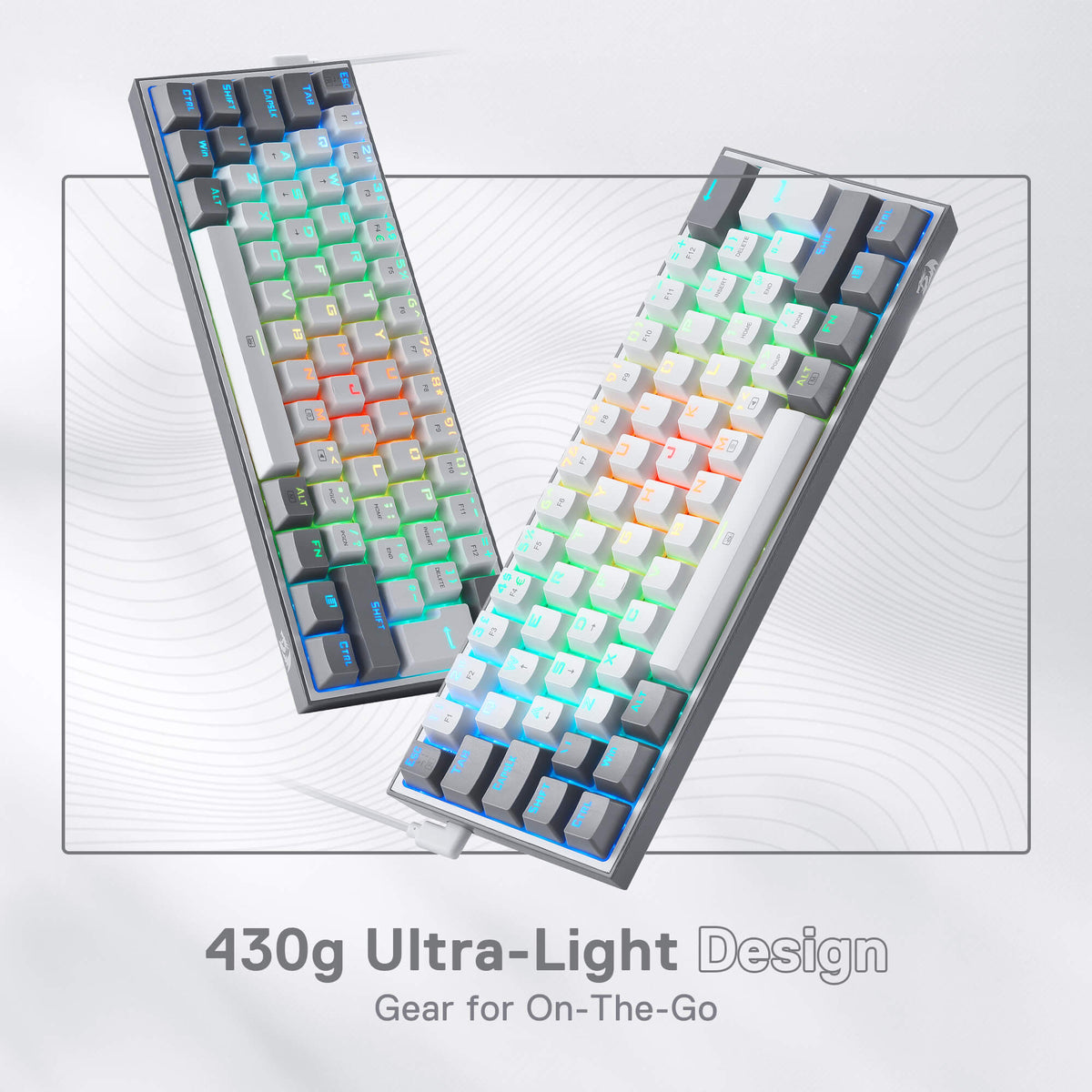 FIZZ K617 60% White & Grey UK QWERTY Compact Mechanical K..., image 3 of 7 - enlarged view