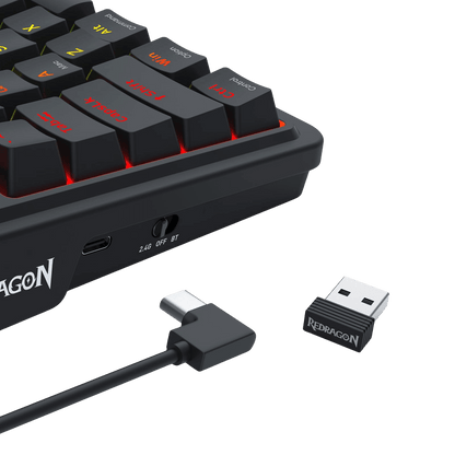 Redragon K719 Wireless Gasket Gaming Keyboard w/Hype Screen & Knob, 95 Keys Mechanical Keyboard, Easy-Control 1.14’’ TFT Info Display, 5-Layer Noise Dampening, Custom Linear Switch, Essential Black