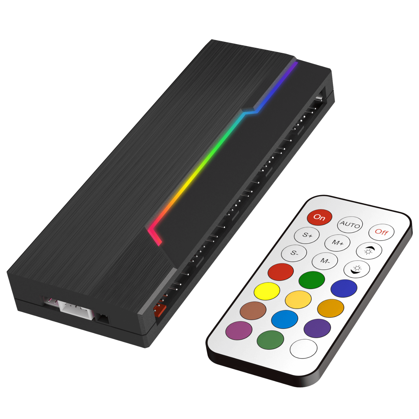 Redragon GCP09 ARGB and PWM Fan Hub Controller, 10 PWM Ports & 12 ARGB Ports, Software & Remote Adjustment, Individual Fan Control, Magnetic Backplate, SATA Power Hub for PC Case Fans, Black | show