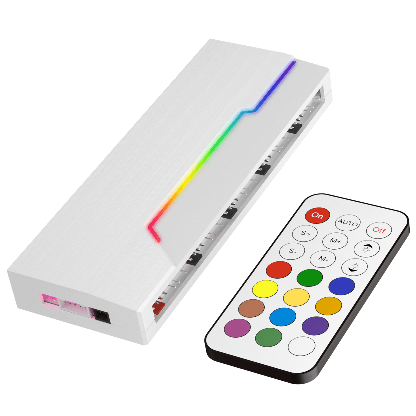 Redragon GCP09 ARGB and PWM Fan Hub Controller, 10 PWM Ports & 12 ARGB Ports, Software & Remote Adjustment, Individual Fan Control, Magnetic Backplate, SATA Power Hub for PC Case Fans, White | show