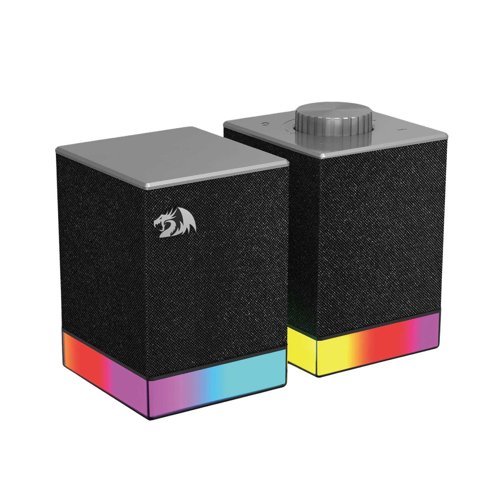 Redragon GS517 RGB Computer Speaker - 2.0 Stereo Sound System with BT & USB Dual Connectivity, 8 RGB Lighting Effects, Touch Controls & Volume Knob - Perfect for Gaming & Multimedia