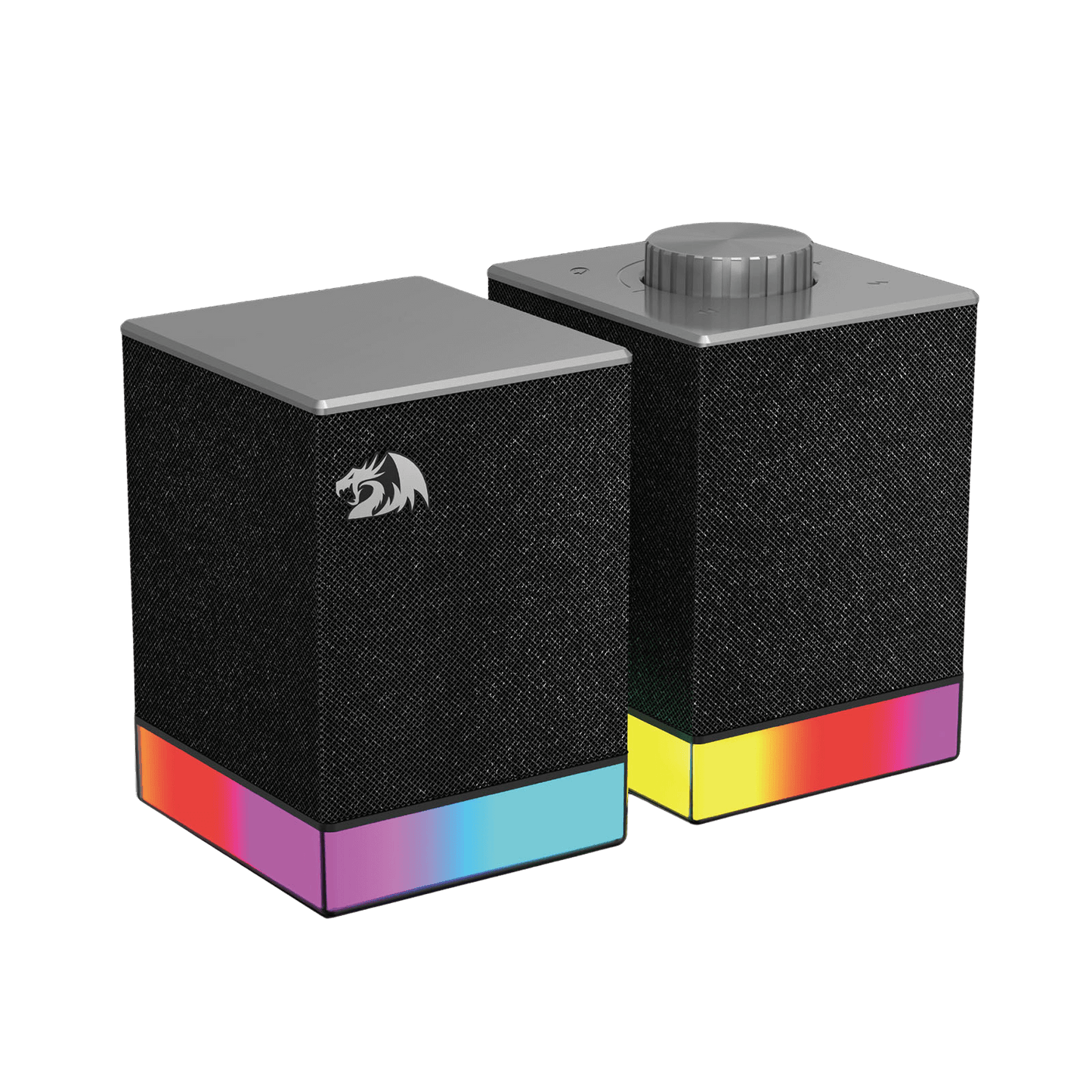 Redragon GS517 RGB Computer Speaker - 2.0 Stereo Sound System with BT & USB Dual Connectivity, 8 RGB Lighting Effects, Touch Controls & Volume Knob - Perfect for Gaming & Multimedia