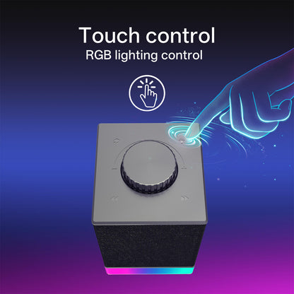 Control device with RGB lighting control and touch feature on a gradient background