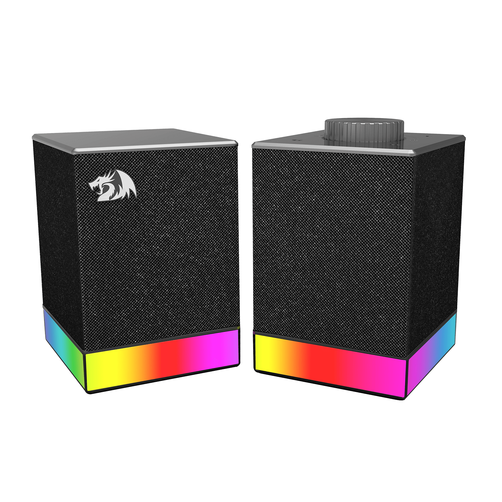 Redragon GS517 RGB Computer Speaker - 2.0 Stereo Sound System with BT & USB Dual Connectivity, 8 RGB Lighting Effects, Touch Controls & Volume Knob - Perfect for Gaming & Multimedia