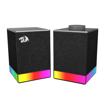 Redragon GS517 RGB Computer Speaker - 2.0 Stereo Sound System with BT & USB Dual Connectivity, 8 RGB Lighting Effects, Touch Controls & Volume Knob - Perfect for Gaming & Multimedia