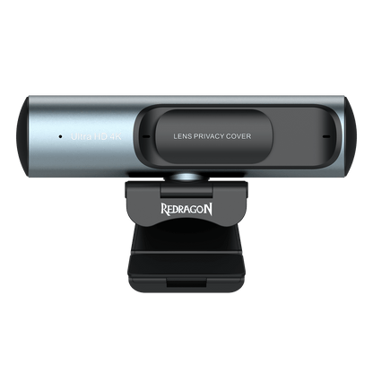Redragon GW911 4K Webcam for PC, Ultra HD with Dual Noise-Cancelling Mic, PDAF Auto Focus, Auto Light Correction, Plug & Play, Privacy Cover – Works w/Zoom/Teams/Skype/Google Meet