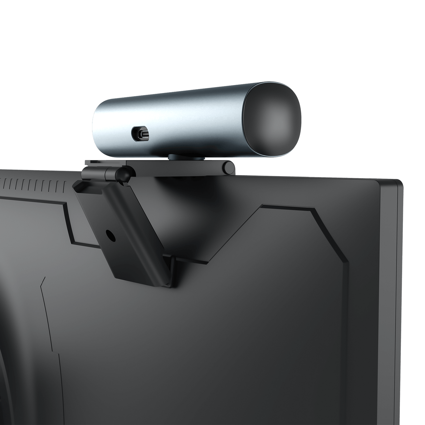 Redragon GW911 4K Webcam mounted on a monitor with a black background