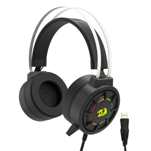 Redragon H314 RGB Gaming Headset - Wired Computer Headset with 40mm Drivers, USB Connection, Lightweight Design, and Soft PU Leather Ear Cushions for Ultimate Comfort
