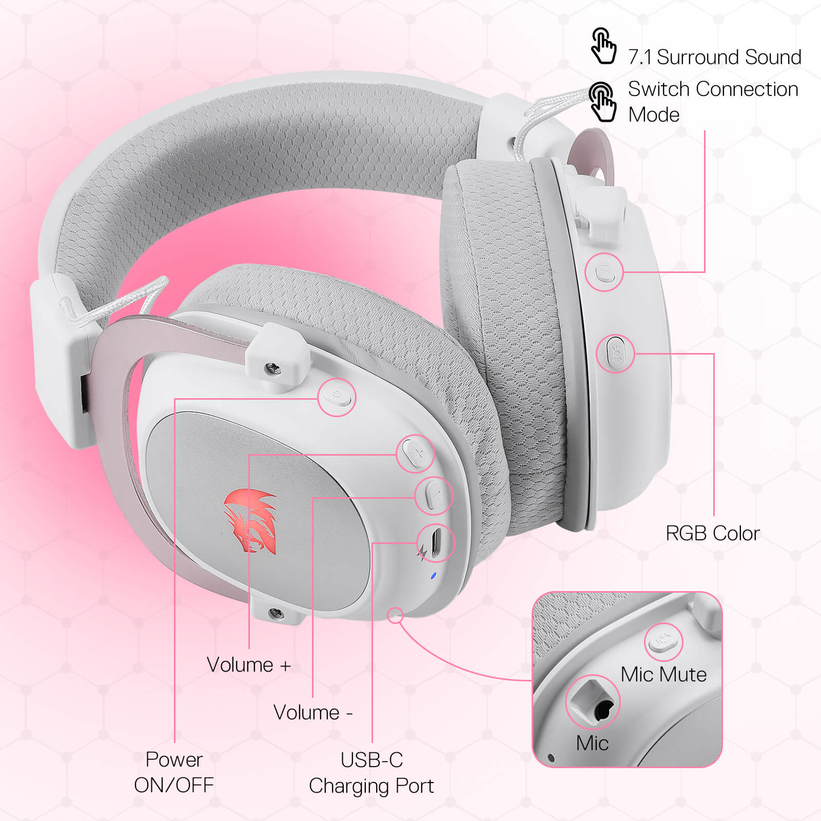 Redragon H510 White gaming headsets