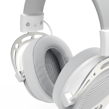 Redragon H730 USB Wired Gaming Headset - 53mm Drivers, 360° Spatial Sound, Detachable Noise-Canceling Microphone, Magnetic Replaceable Ear Cushions, Over-Ear Headphones Works for PC/PS4/PS5, White